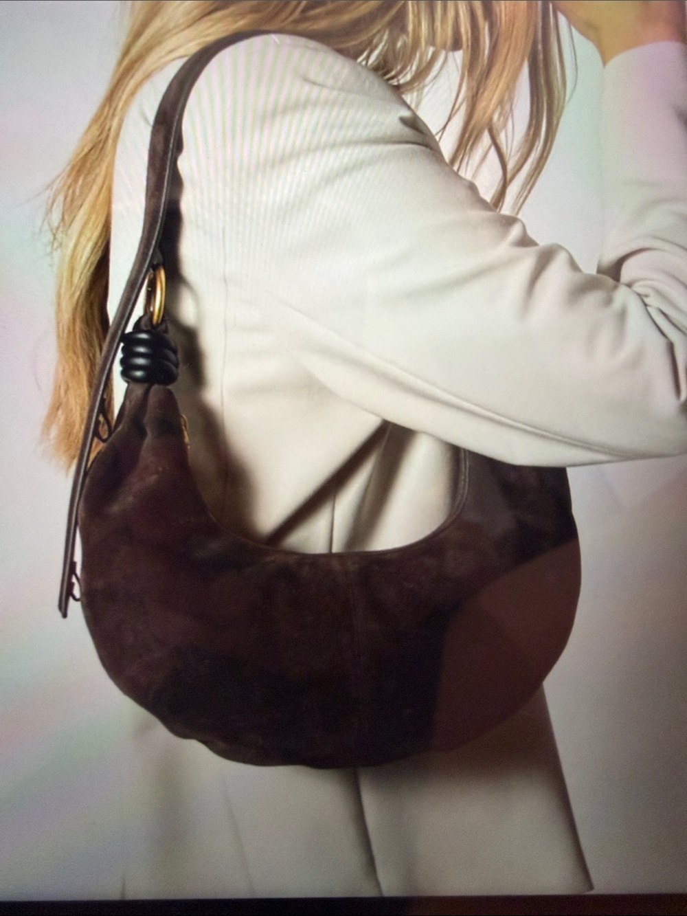 Alf the label dumpling handbag suede brown - Picture 9 of 10